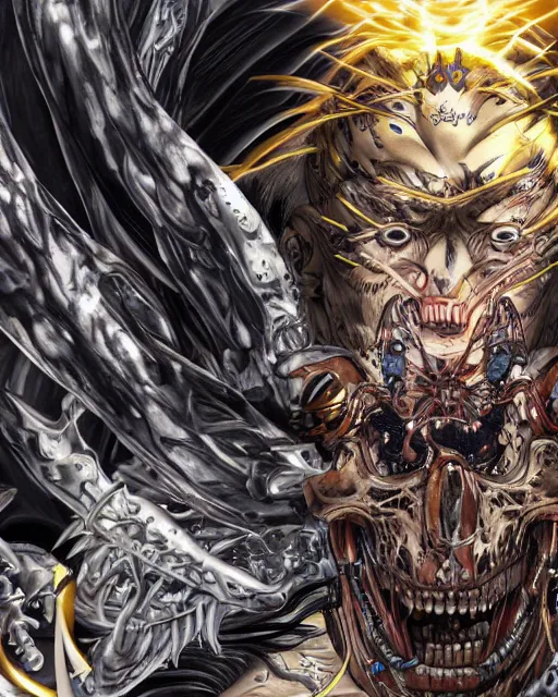 Image similar to god of death by Takeshi Obata 4k hyper detailed trending on artstation