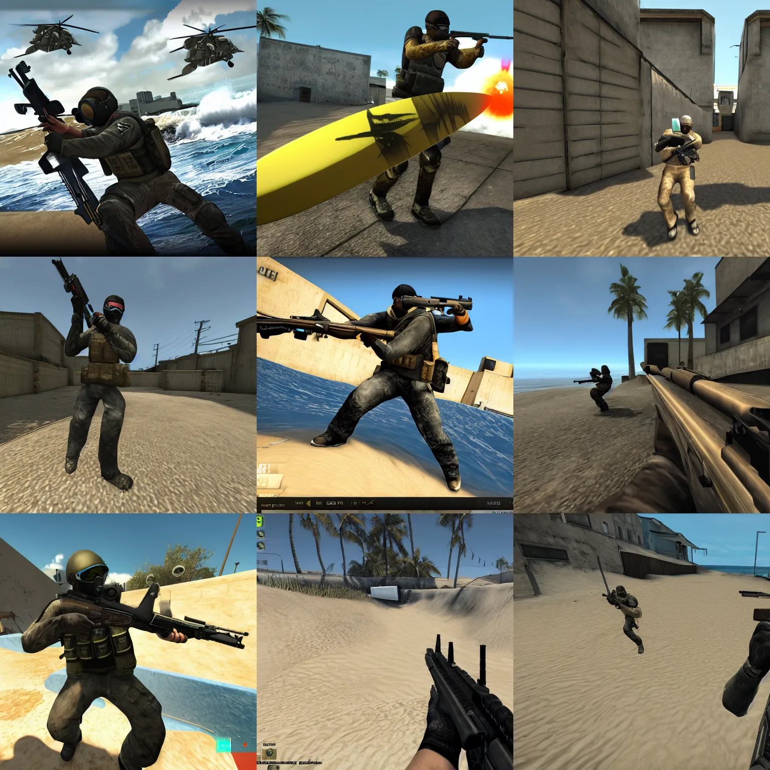 Prompt: counter-strike: global offensive surf,