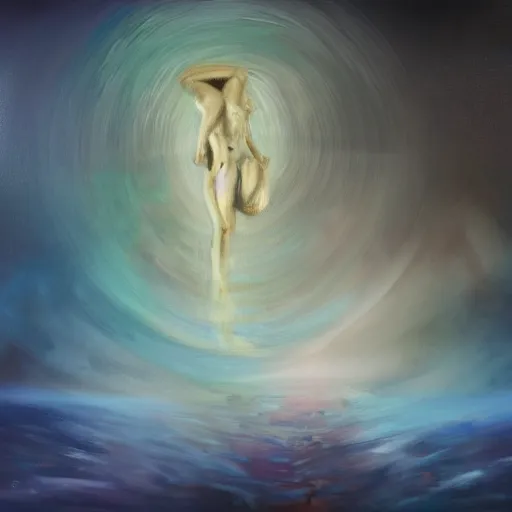 Prompt: soul leaving the human body, trending on art station, painting 4k