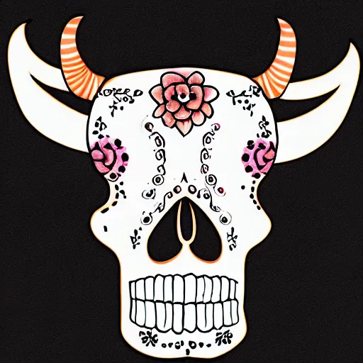 Image similar to sugarskull cow skull