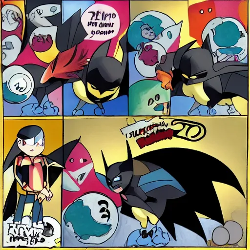 Image similar to batman being caught as a pokemon in a pokeball