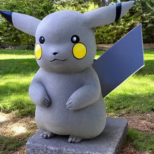 Prompt: Pikachu Sculpture made out of Granite