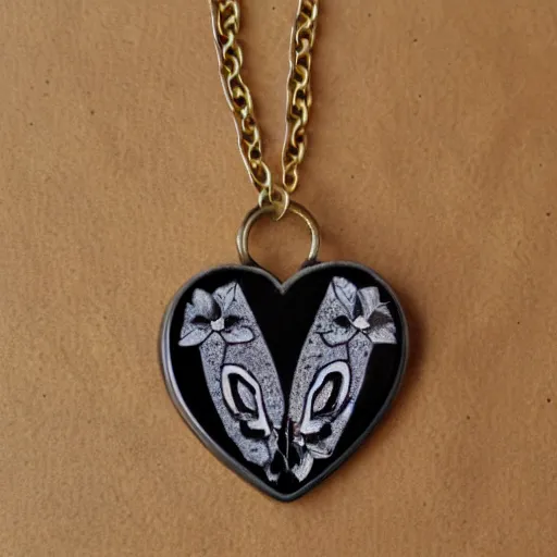 Image similar to bleading heart artnouveau necklace made of scary 🐰