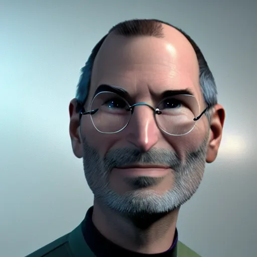 Prompt: steve jobs as a pixar disney character from up 2 0 0 9 unreal engine octane render 3 d render photorealistic