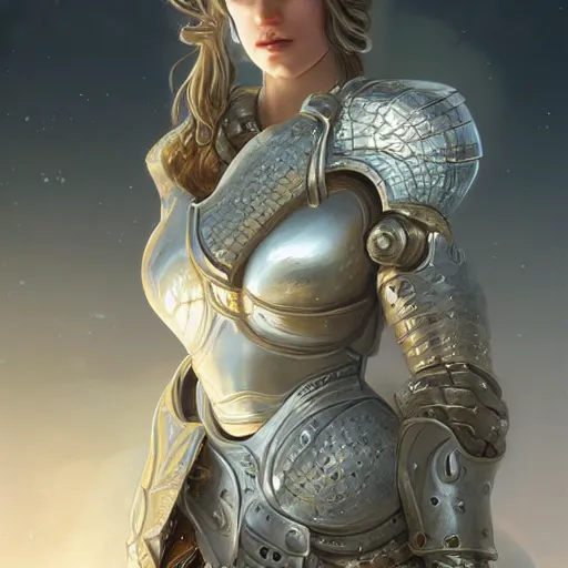 Image similar to portrait knights of Zodiac girl, silver and ice color reflected armor, in ruined Agora of Athens, ssci-fi, fantasy, intricate, very very beautiful, elegant, golden light, highly detailed, digital painting, artstation, concept art, smooth, sharp focus, illustration, art by tian zi and WLOP and alphonse mucha