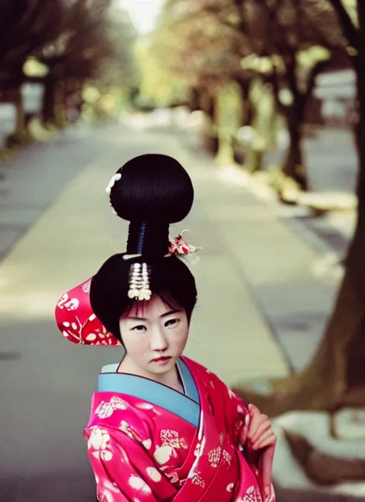 Prompt: Portrait Photograph of a Japanese Geisha Fuji Pro 400H