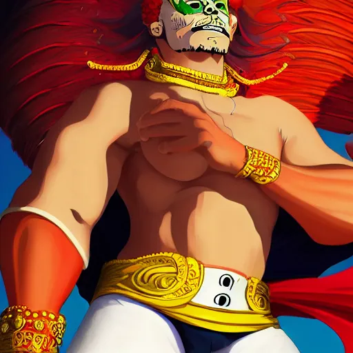 Prompt: portrait of a mexican god, digital painting masterpiece, advanced lighting technology, stylized yet realistic anatomy and face, gorgeous, by reiq and jamie hewlett and bengus and akiman and shigenori soejima and bastien vives and balak and michael sanlaville, 4 k wallpaper, cinematic, gorgeous brush strokes