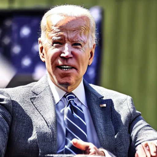 Image similar to Joe biden dressed as a bionical