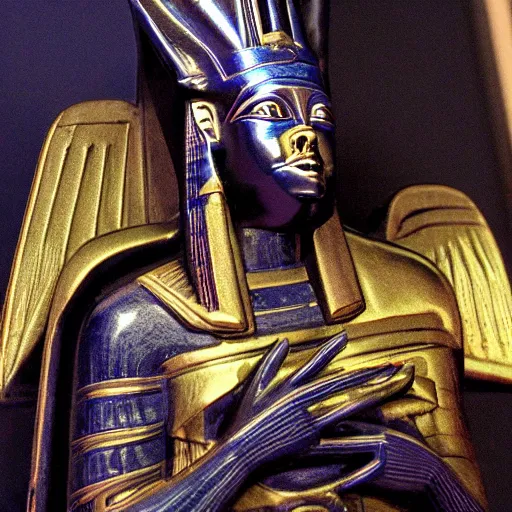 Prompt: the god osiris on sirius b addressing his followers