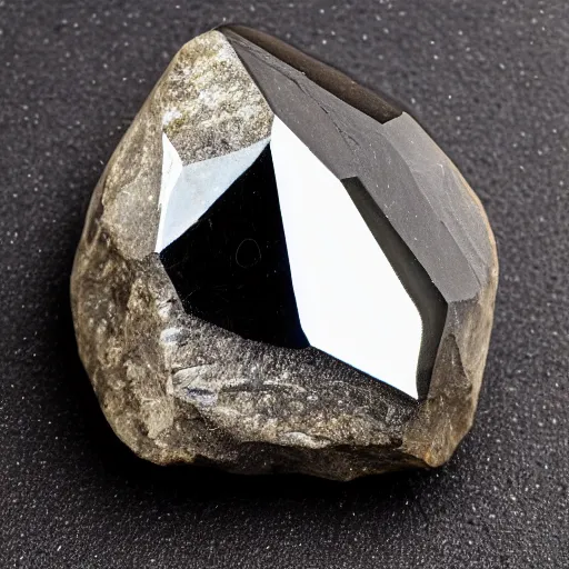 Prompt: a giant shungite mineral, a huge rock with natural shape, noble elite shungite, silver shungite