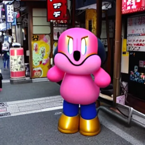 Prompt: photo of kirby in tokyo