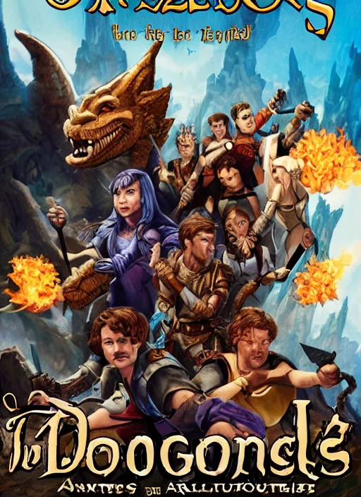 Prompt: movie poster for dungeons and dragons