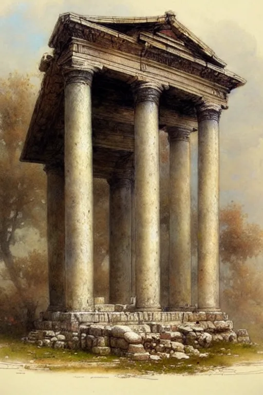 Prompt: (((((roman temple . muted colors.))))) by Jean-Baptiste Monge !!!!!!!!!!!!!!!!!!!!!!!!!!!