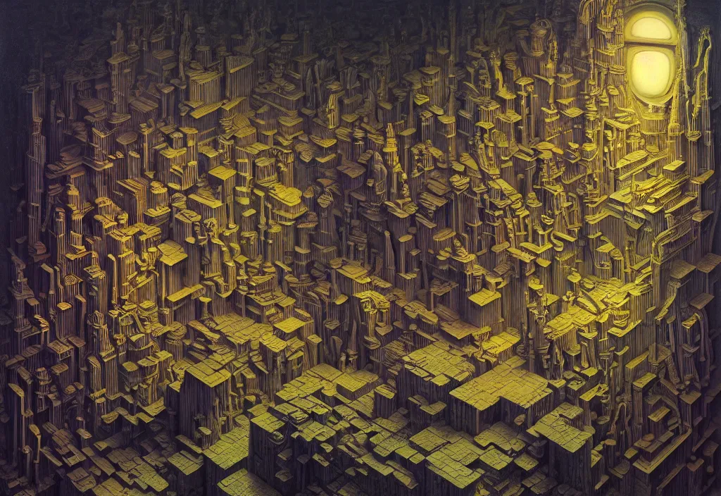 Prompt: hyper detailed 3d render like a Oil painting - a slow descent into madness, by Jacek Yerka, Mariusz Lewandowski, Houdini algorithmic generative render, Abstract brush strokes, Masterpiece, Edward Hopper and James Gilleard, Zdzislaw Beksinski, Mark Ryden, Wolfgang Lettl, hints of Yayoi Kasuma, octane render, 8k