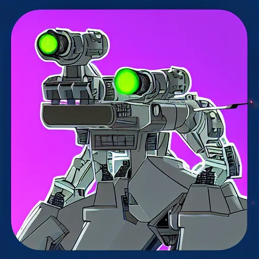 Image similar to combat mech sniper railgun scope long distance sniper space sniper robot