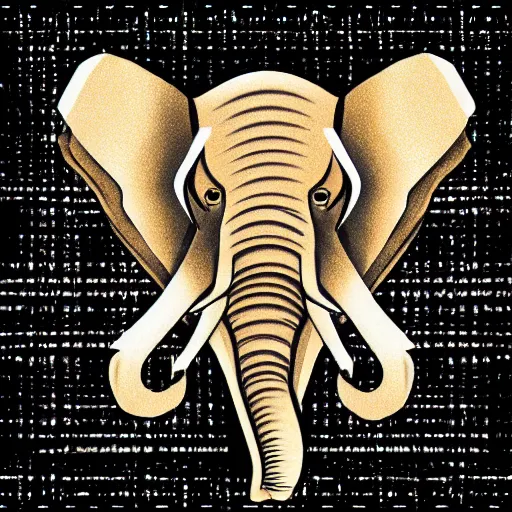 Prompt: cubist style vector elephant art