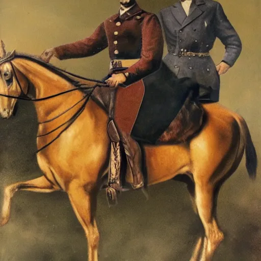 Prompt: portrait of mustafa kemal ataturk riding a horse, hyperrealistic, 4 k