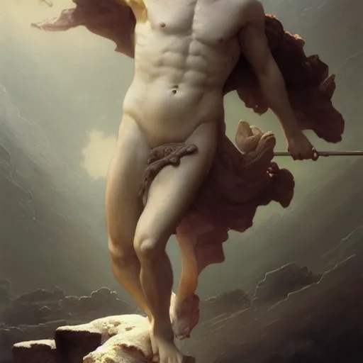 Prompt: Greek god, psychedelic art, fullbody, artstation, dark fantasy, concept art, smooth, sharp focus, illustration, art by greg rutkowski and orientalism and bouguereau and Zdzislaw Beksinski, good clear quality, lighting, biology, symmetrical artwork, perfect face, 135 mm, cinematic, hyper realism, high detail, octane render, 8k, chrome accents