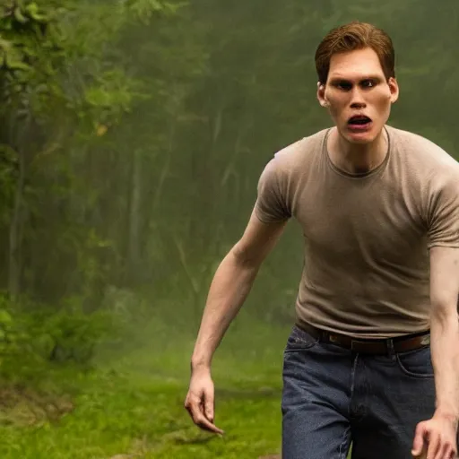 Image similar to Live Action Still of Jerma in Twilight, real life, hyperrealistic, ultra realistic, realistic, highly detailed, epic, HD quality, 8k resolution, body and headshot, film still