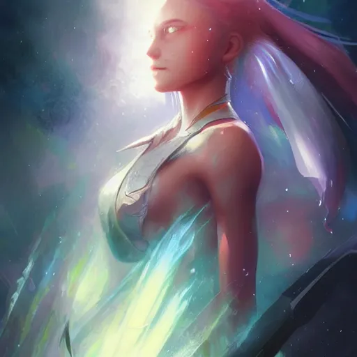 Prompt: portrait of a pleiadian half - dolphin warrior, by ross tran yoshitaka amano greg rutkowski artstation