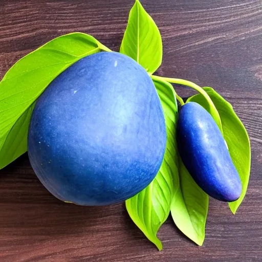 Prompt: a blue mango