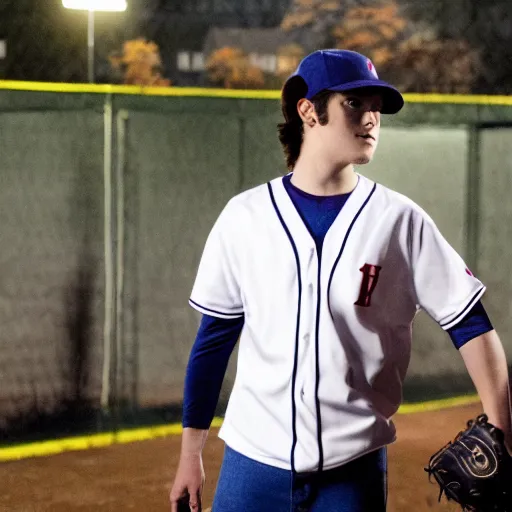 Prompt: twilight baseball scene but every player is mormon