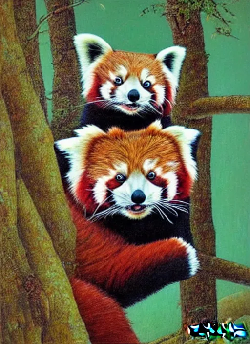 Prompt: red panda by patrick james woodroffe
