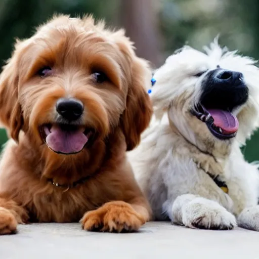 Prompt: a photograph of a goldendoodle mixed with a chihuahua