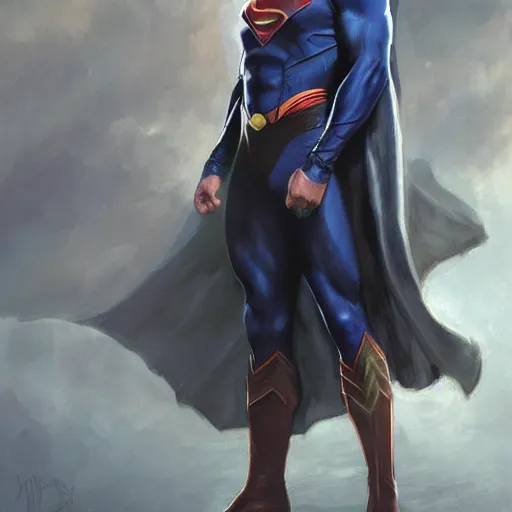 Image similar to Henry Cavill dressing up the cape as Superman, closeup character art by Donato Giancola, Craig Mullins, digital art, trending on artstation