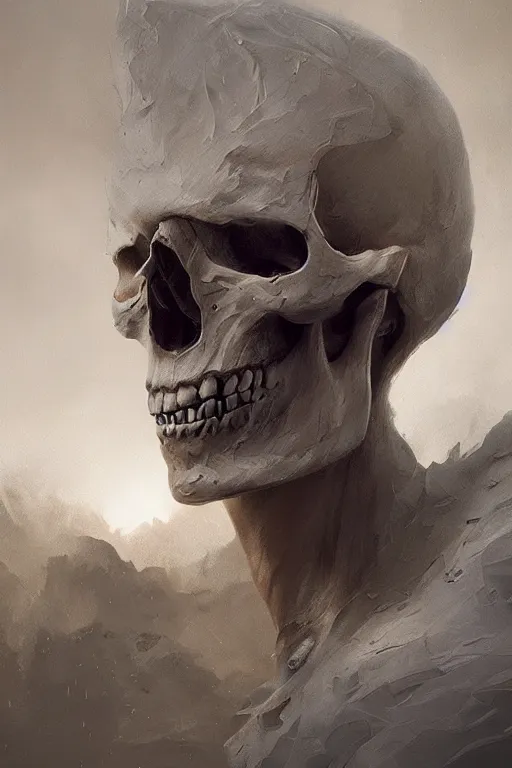 Image similar to skull, close - up portrait, powerfull, intricate, elegant, volumetric lighting, scenery, digital painting, highly detailed, artstation, sharp focus, illustration, concept art, ruan jia, steve mccurry