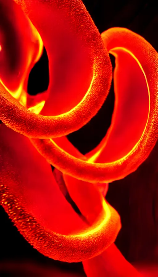 Image similar to 8 k uhd houdini recursive dna structure, background radiant swirling smoke wisps, gold red cream palette, volumetric lighting, 1 8 mm lens