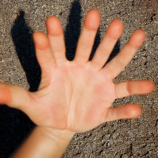 Prompt: a detailed photo of a normal human hand