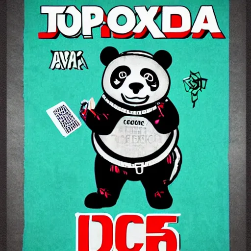 Prompt: dj toxicpanda, soviet propaganda style, 9 0 ’ s rave poster