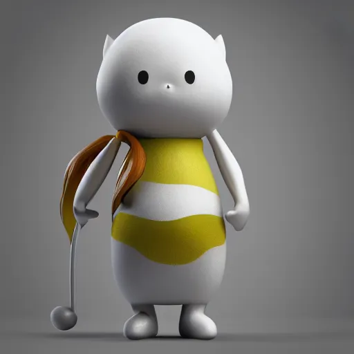 Image similar to 3 d model, moomin doll, by takashi murakami, octane render