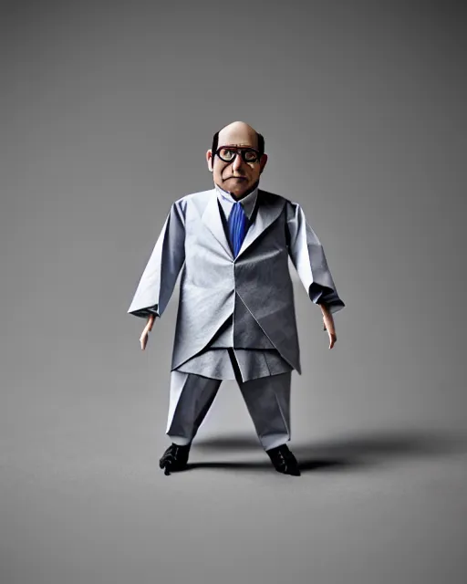 Prompt: an origami george costanza by akira yoshizawa, realistic, very detailed, complex, intricate, studio lighting, bokeh, sigma 5 0 mm f 1. 4