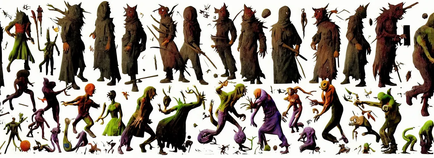 Image similar to full - body portrait surreal colorful clay fighting werewolf rpg character concept art anatomy, action pose, very coherent and colorful high contrast masterpiece by norman rockwell franz sedlacek hieronymus bosch dean ellis simon stalenhag rene magritte gediminas pranckevicius, dark shadows, sunny day, hard lighting, reference sheet white! background