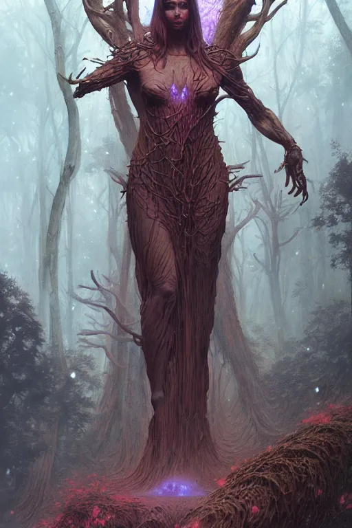 Image similar to Goddess of the forest, trending on Artstation, Greg Rutkowski, Wayne Barlowe