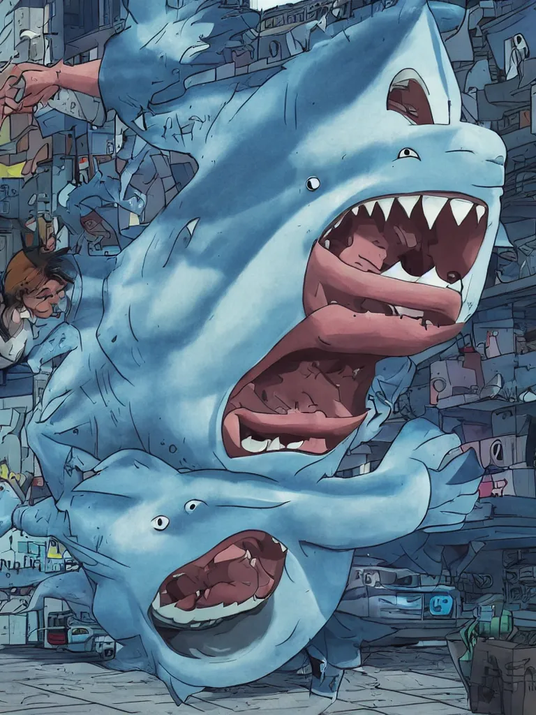 Image similar to giant street shark powering up