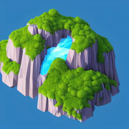 Prompt: low poly art of a floating island on top of which is new york surrounded by waterfalls, in the sky, isometric art, 3d render, ray tracing, high detail, artstation, concept art, behance, smooth, sharp focus, ethereal lighting, unreal engine 5