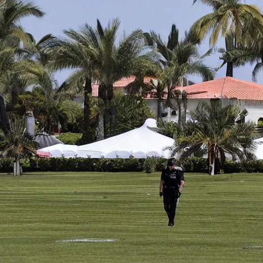 Image similar to FBI raiding mar-a-lago, walking inside luxurious rooms, looking for proofs
