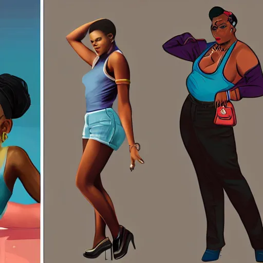 Prompt: gay Black woman as a GTA 6 character