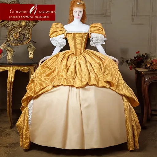 Image similar to of ginger hair teenagers girl wearing a court rococo baroque marie antoinette ball dresses 1 8 th century renaissance historical period dress gown for women