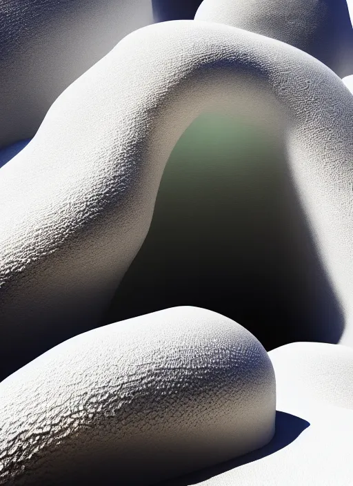 Prompt: white zen sea cave made of geodes well contoured smooth fair walls, up close shot, sharp focus, global illumination, radiant light, alexandre ferra white mecha, irakli nadar, octane highly render, 4 k, ultra hd,