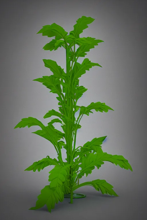 Prompt: 3D Render of a Mutant Tomato Plant