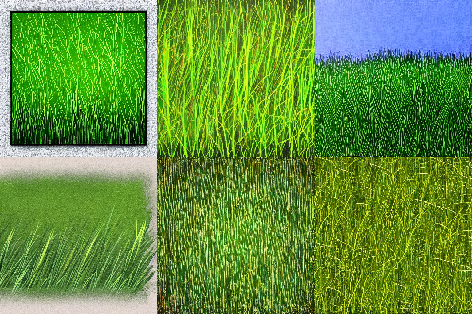 Prompt: painting of grass texture, video game asset