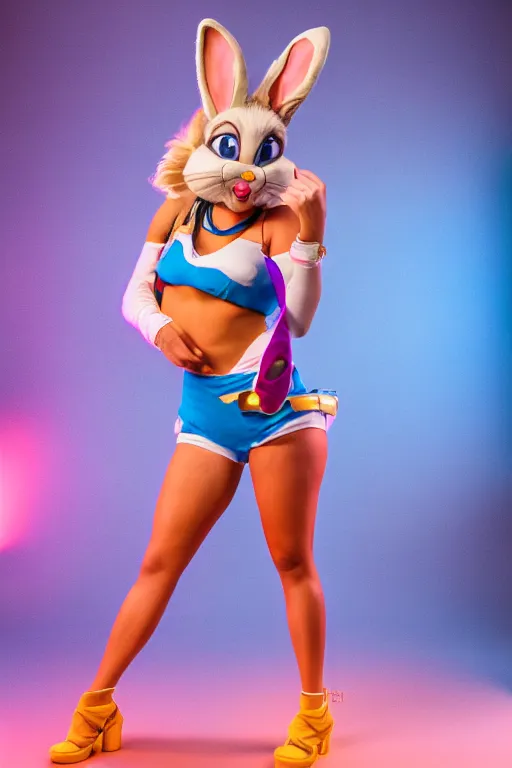 Prompt: keisha as lola bunny, cosplay, photoshoot, studio lighting, 4 k, hdr colors