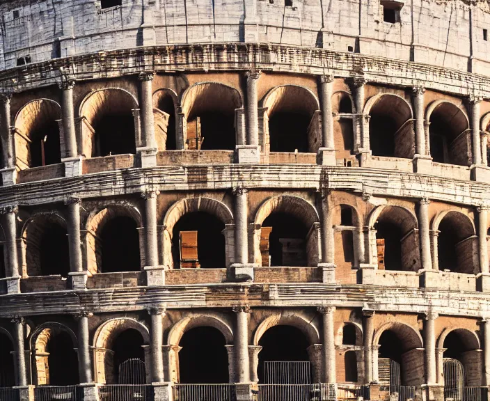 Prompt: 4 k hd, high detail photograph of roman colosseum, shot with sigma f / 4. 2, 2 5 0 mm sharp lens, wide shot, consistent, isometric view, volumetric lighting, high level texture render