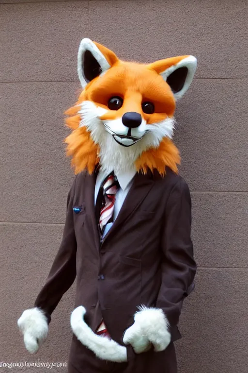 Image similar to an anthropomorphic fox, fursuit!!!!, cosplay