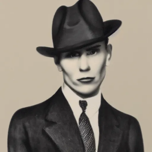 Prompt: a photograph portrait of jerma in the 1 9 3 0 s with slicked back hair and a homburg fedora, taken in the mid 1 9 3 0 s, grainy, taken on a 3 0 s kodak camera, realistic, hyperrealistic, very realistic, highly detailed, very detailed, extremely detailed, detailed, digital art, trending on artstation