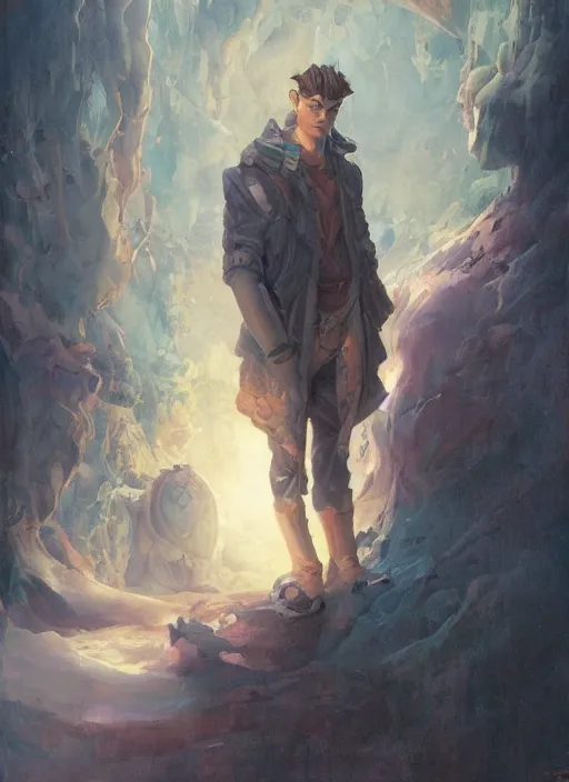 Prompt: a portrait of a male character with his nose cut off in a scenic environment by Ross Tran and by Jesper Ejsing and by Mikalojus Konstantinas Ciurlionis